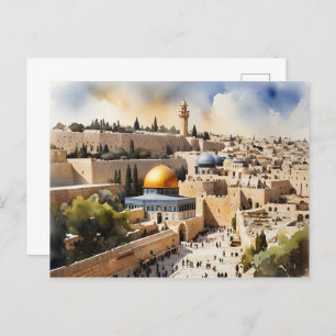 Postal Arte acuático de Jerusalén