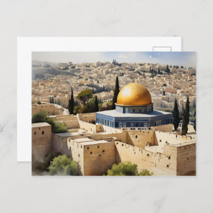 Postal Arte acuático de Jerusalén