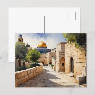Postal Arte acuático de Jerusalén