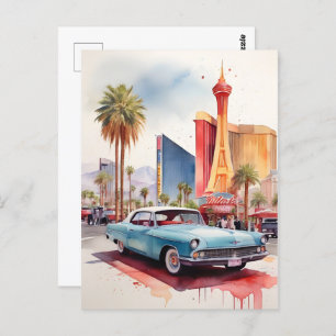 Postal Arte acuático de Las Vegas