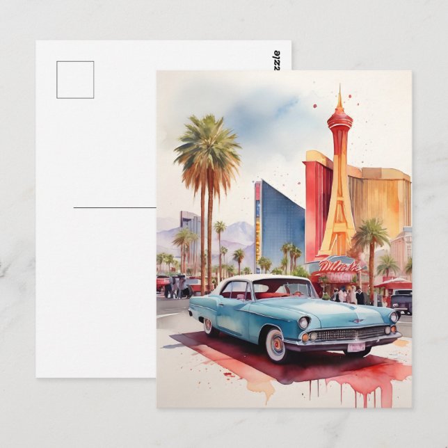 Postal Arte acuático de Las Vegas (Anverso / Reverso)