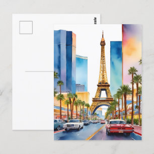 Postal Arte acuático de Las Vegas