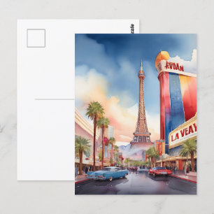 Postal Arte acuático de Las Vegas