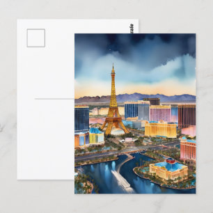 Postal Arte acuático de Las Vegas