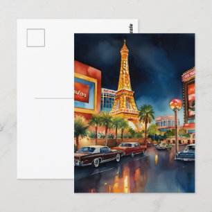 Postal Arte acuático de Las Vegas