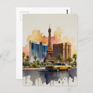 Postal Arte acuático de Las Vegas