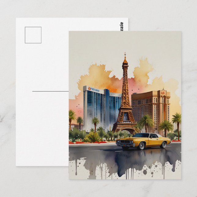 Postal Arte acuático de Las Vegas (Anverso / Reverso)