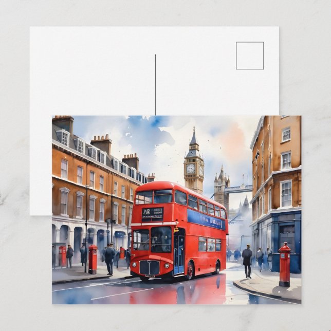 Postal Arte acuático de Londres (Anverso / Reverso)