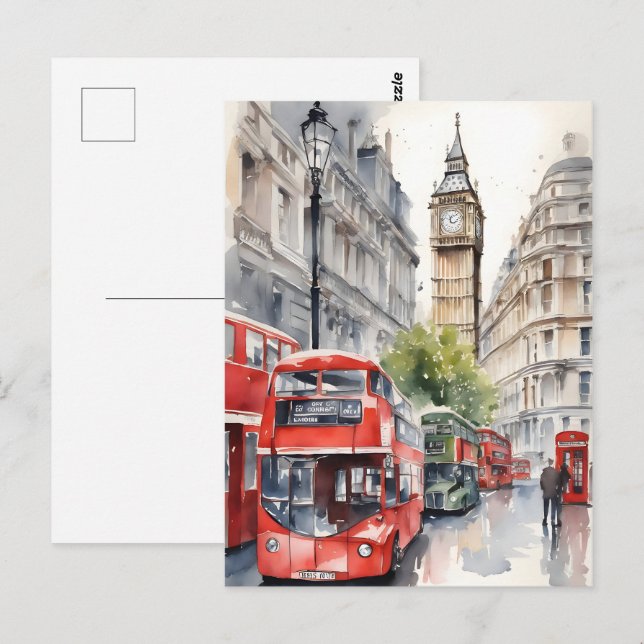 Postal Arte acuático de Londres (Anverso / Reverso)