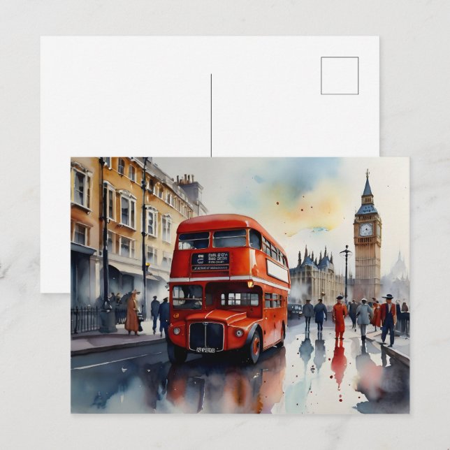 Postal Arte acuático de Londres (Anverso / Reverso)