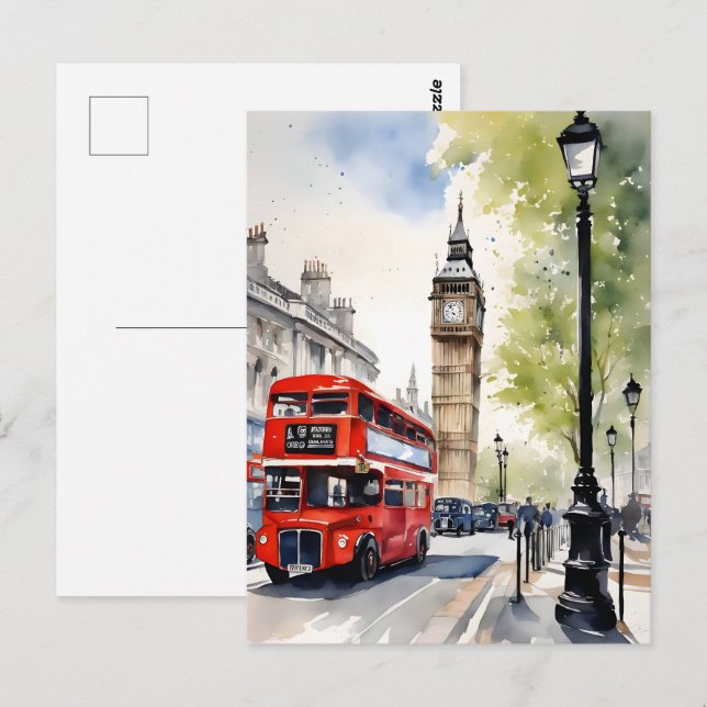 Postal Arte acuático de Londres (Anverso / Reverso)