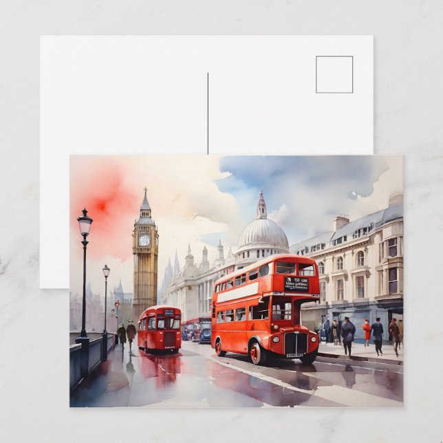 Postal Arte acuático de Londres (Anverso / Reverso)