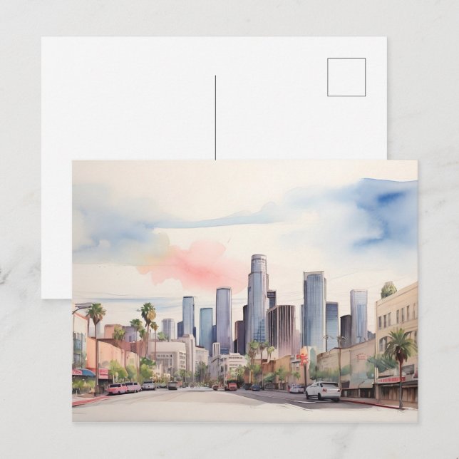 Postal Arte acuático de Los Ángeles (Anverso / Reverso)