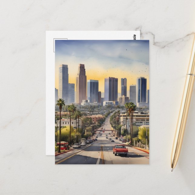 Postal Arte acuático de Los Ángeles (Anverso/Reverso In Situ)