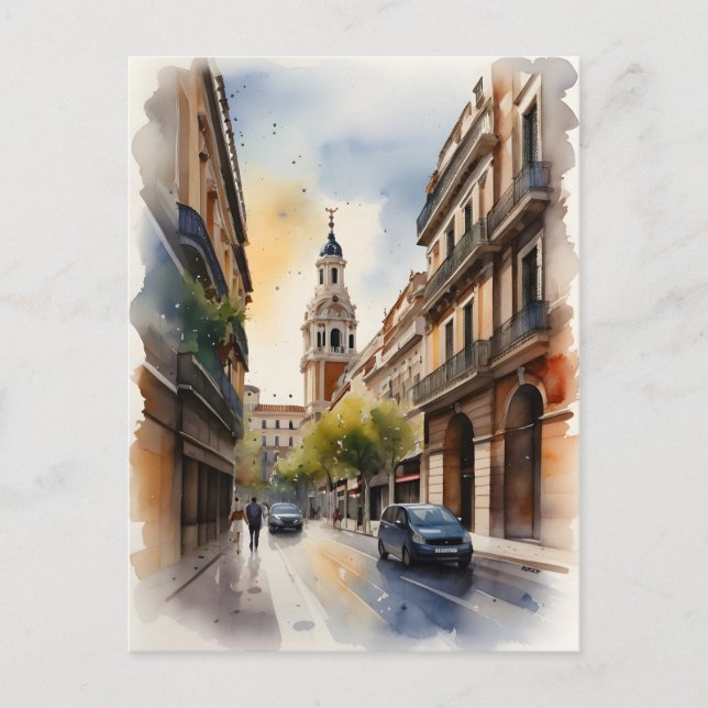 Postal Arte acuático de Madrid (Anverso)