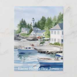 Postal Arte acuático de Maine Harbour New Jersey