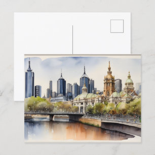 Postal Arte acuático de Melbourne