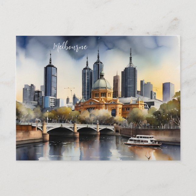 Postal Arte acuático de Melbourne (Anverso)