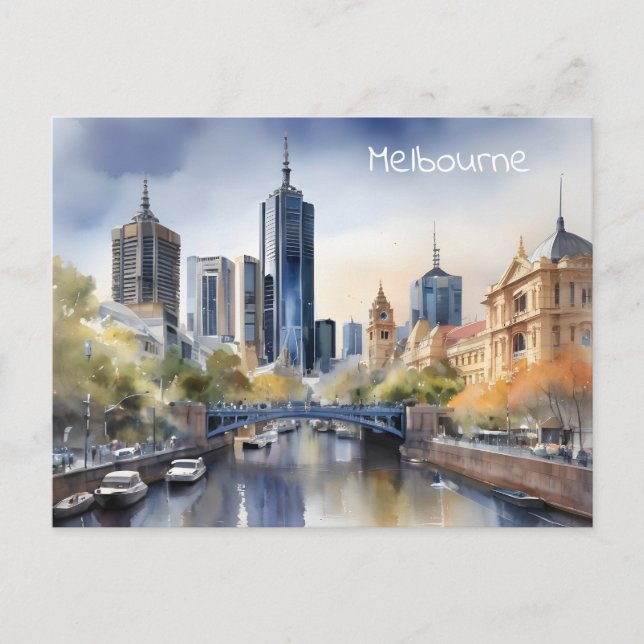 Postal Arte acuático de Melbourne (Anverso)