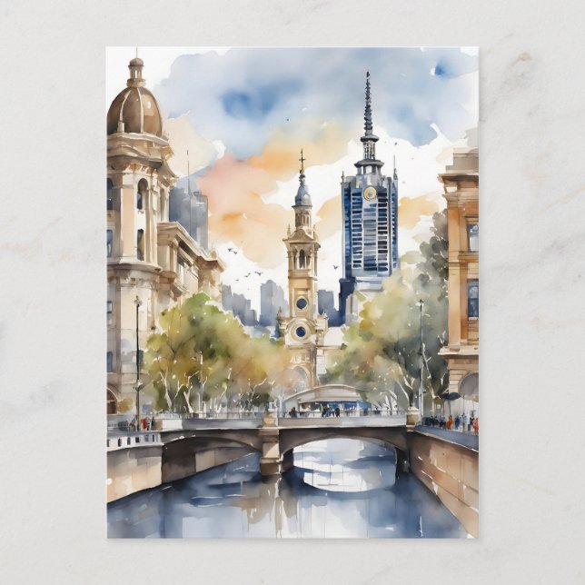 Postal Arte acuático de Melbourne (Anverso)