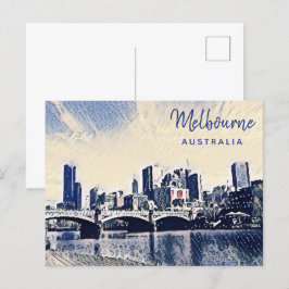 Postal Arte acuático de Melbourne Australia