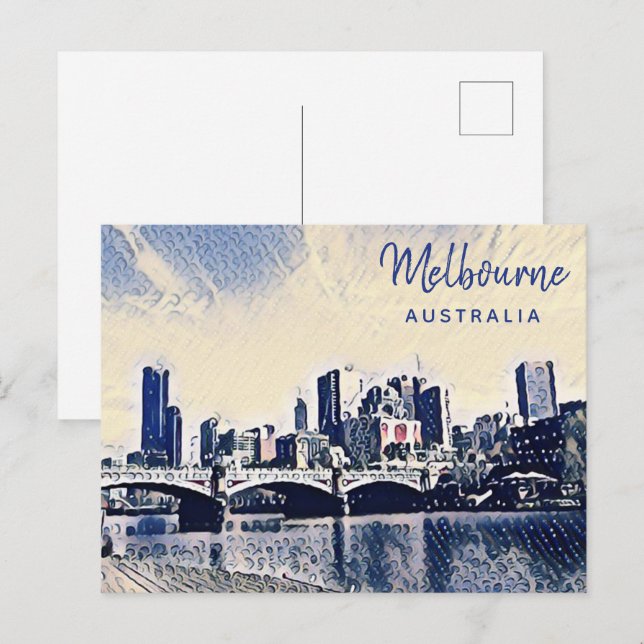 Postal Arte acuático de Melbourne Australia (Anverso / Reverso)