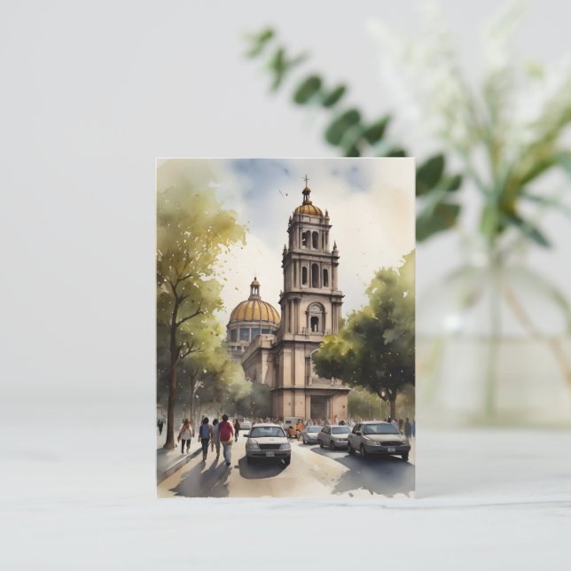 Postal Arte acuático de México (Anverso de pie)