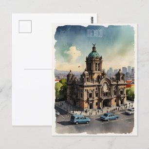 Postal Arte acuático de México