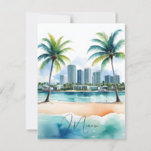 Postal Arte acuático de Miami