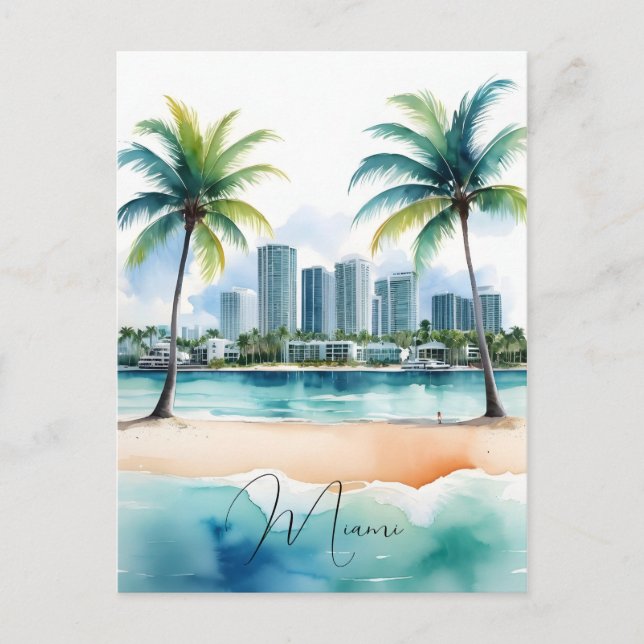 Postal Arte acuático de Miami (Anverso)