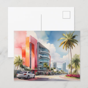 Postal Arte acuático de Miami