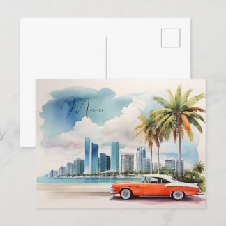 Postal Arte acuático de Miami