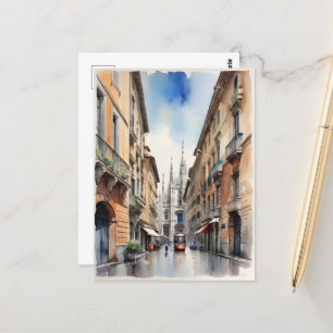 Postal Arte acuático de Milán