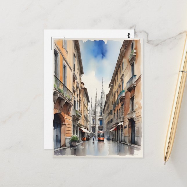 Postal Arte acuático de Milán (Anverso/Reverso In Situ)