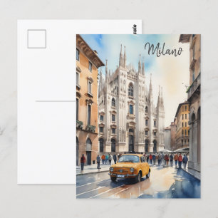 Postal Arte acuático de Milán