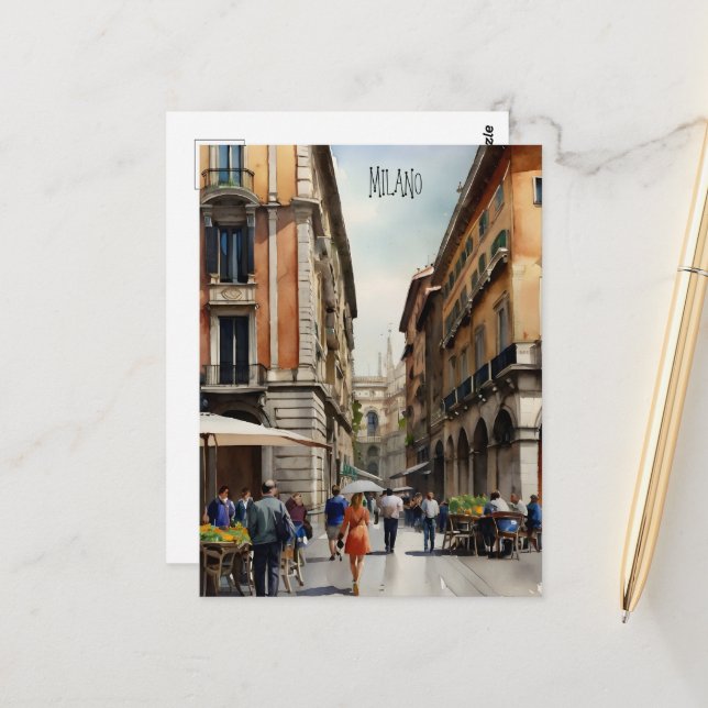 Postal Arte acuático de Milán (Anverso/Reverso In Situ)