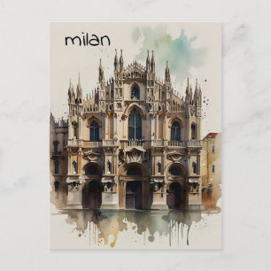 Postal Arte acuático de Milán
