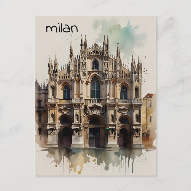 Postal Arte acuático de Milán (Anverso)