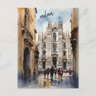 Postal Arte acuático de Milán