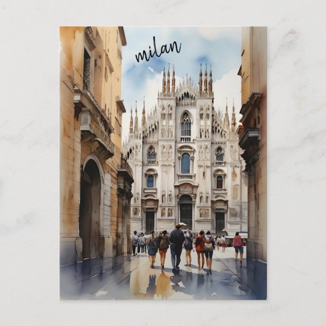 Postal Arte acuático de Milán (Anverso)