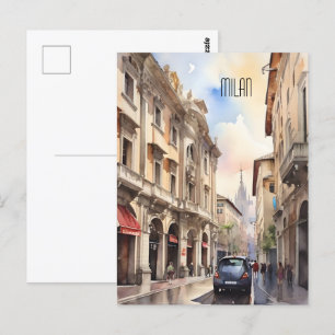 Postal Arte acuático de Milán