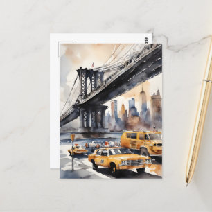Postal Arte acuático de Nueva York