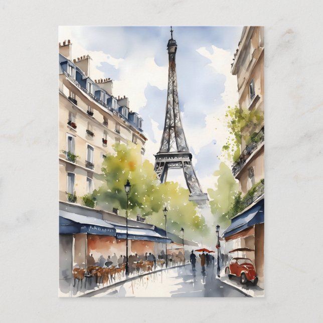 Postal Arte acuático de París (Anverso)