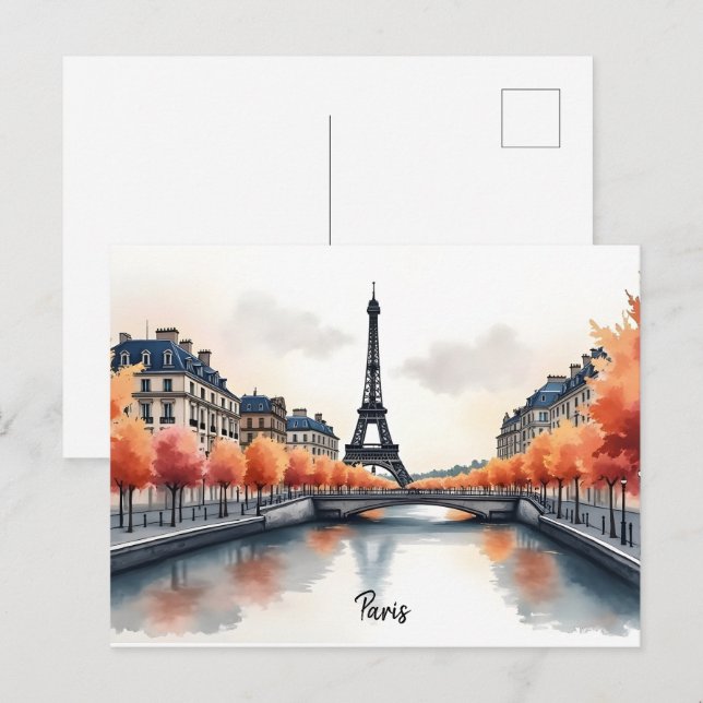 Postal Arte acuático de París (Anverso / Reverso)