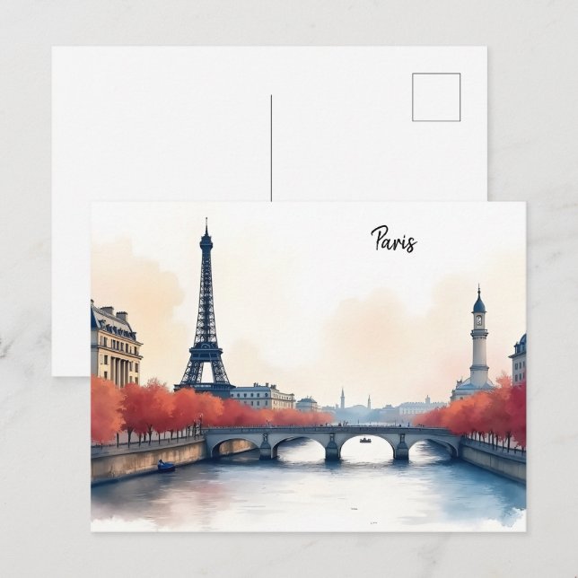 Postal Arte acuático de París (Anverso / Reverso)