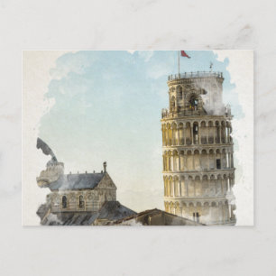 Postal Arte acuático de Pisa Italia