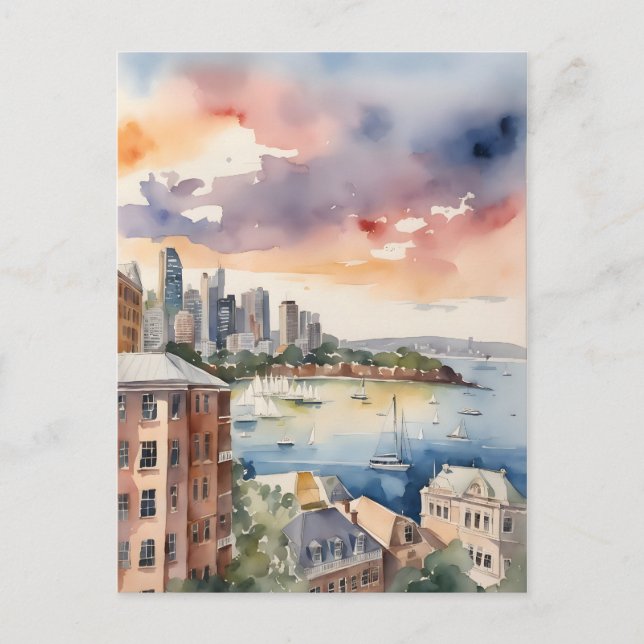 Postal Arte acuático de Sydney (Anverso)
