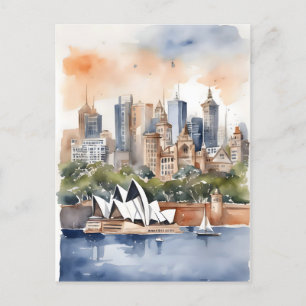 Postal Arte acuático de Sydney