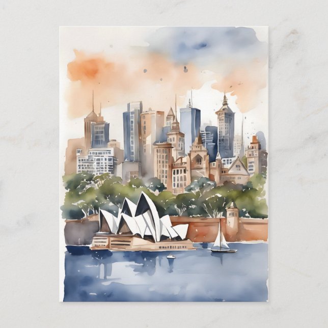 Postal Arte acuático de Sydney (Anverso)