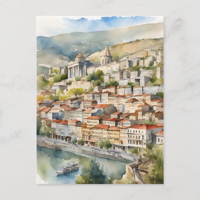 Postal Arte acuático de Tiflis (Anverso)